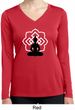 Ladies Yoga Tee Buddha Lotus Pose Dry Wicking Long Sleeve