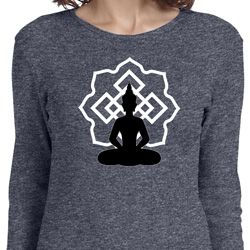 Ladies Yoga Tee Buddha Lotus Pose Long Sleeve