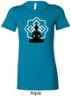 Ladies Yoga Tee Buddha Lotus Pose Longer Length Shirt