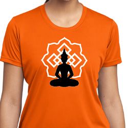 Ladies Yoga Tee Buddha Lotus Pose Moisture Wicking T-shirt