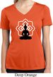 Ladies Yoga Tee Buddha Lotus Pose Moisture Wicking V-neck