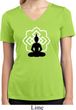 Ladies Yoga Tee Buddha Lotus Pose Moisture Wicking V-neck