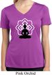 Ladies Yoga Tee Buddha Lotus Pose Moisture Wicking V-neck