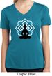 Ladies Yoga Tee Buddha Lotus Pose Moisture Wicking V-neck