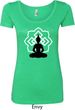 Ladies Yoga Tee Buddha Lotus Pose Scoop Neck