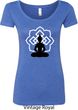 Ladies Yoga Tee Buddha Lotus Pose Scoop Neck