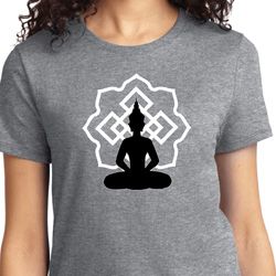 Ladies Yoga Tee Buddha Lotus Pose T-shirt