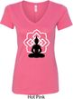 Ladies Yoga Tee Buddha Lotus Pose V-Neck
