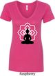 Ladies Yoga Tee Buddha Lotus Pose V-Neck