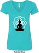 Ladies Yoga Tee Buddha Lotus Pose V-Neck