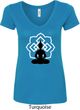 Ladies Yoga Tee Buddha Lotus Pose V-Neck