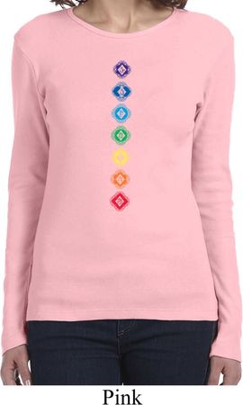 Ladies Yoga Tee Diamond Chakras Long Sleeve
