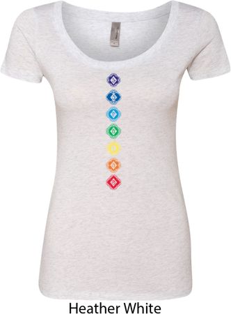 Ladies Yoga Tee Diamond Chakras Scoop Neck