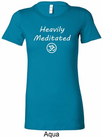 Ladies Yoga Tee Heavily Meditated with OM Longer Length Shirt