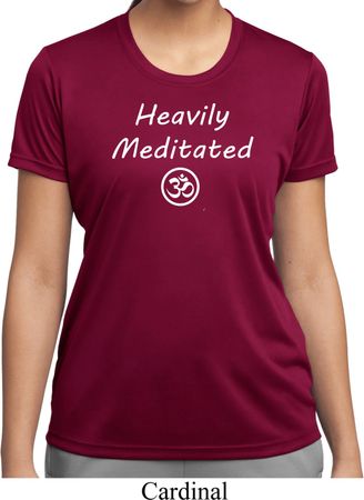 Ladies Yoga Tee Heavily Meditated with OM Moisture Wicking T-shirt