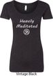 Ladies Yoga Tee Heavily Meditated with OM Scoop Neck
