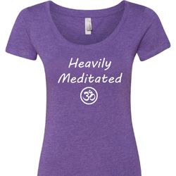 Ladies Yoga Tee Heavily Meditated with OM Scoop Neck