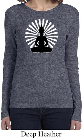 Ladies Yoga Tee Meditating Buddha Long Sleeve