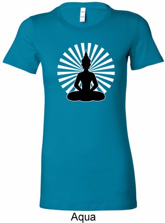 Ladies Yoga Tee Meditating Buddha Longer Length Shirt