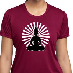 Ladies Yoga Tee Meditating Buddha Moisture Wicking T-shirt Ladies Yoga Tee Meditating Buddha Moisture Wicking T-shirt
