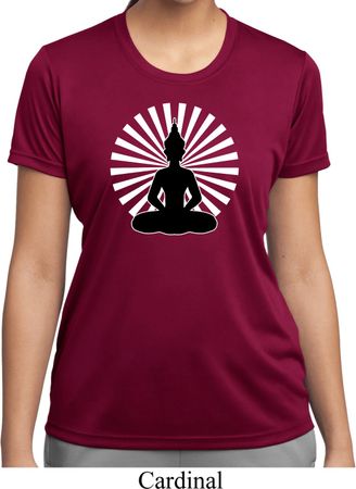 Ladies Yoga Tee Meditating Buddha Moisture Wicking T-shirt
