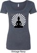 Ladies Yoga Tee Meditating Buddha Scoop Neck
