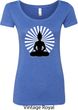 Ladies Yoga Tee Meditating Buddha Scoop Neck