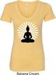 Ladies Yoga Tee Meditating Buddha V-neck Shirt