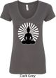 Ladies Yoga Tee Meditating Buddha V-neck Shirt
