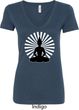 Ladies Yoga Tee Meditating Buddha V-neck Shirt