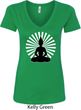 Ladies Yoga Tee Meditating Buddha V-neck Shirt