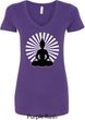 Ladies Yoga Tee Meditating Buddha V-neck Shirt