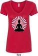Ladies Yoga Tee Meditating Buddha V-neck Shirt