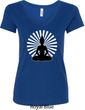 Ladies Yoga Tee Meditating Buddha V-neck Shirt