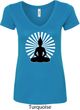Ladies Yoga Tee Meditating Buddha V-neck Shirt