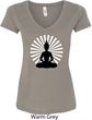 Ladies Yoga Tee Meditating Buddha V-neck Shirt