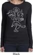 Ladies Yoga Tee Sketch Ganesha White Print Long Sleeve