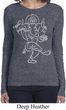 Ladies Yoga Tee Sketch Ganesha White Print Long Sleeve