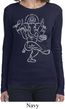 Ladies Yoga Tee Sketch Ganesha White Print Long Sleeve