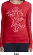Ladies Yoga Tee Sketch Ganesha White Print Long Sleeve