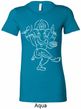 Ladies Yoga Tee Sketch Ganesha White Print Longer Length Shirt