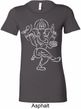 Ladies Yoga Tee Sketch Ganesha White Print Longer Length Shirt