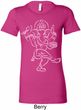 Ladies Yoga Tee Sketch Ganesha White Print Longer Length Shirt