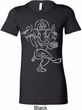 Ladies Yoga Tee Sketch Ganesha White Print Longer Length Shirt