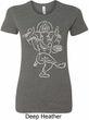 Ladies Yoga Tee Sketch Ganesha White Print Longer Length Shirt