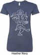 Ladies Yoga Tee Sketch Ganesha White Print Longer Length Shirt