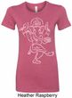 Ladies Yoga Tee Sketch Ganesha White Print Longer Length Shirt