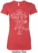 Ladies Yoga Tee Sketch Ganesha White Print Longer Length Shirt