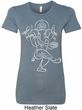 Ladies Yoga Tee Sketch Ganesha White Print Longer Length Shirt