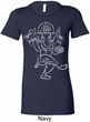 Ladies Yoga Tee Sketch Ganesha White Print Longer Length Shirt